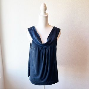 Theory Beautiful Cowl Neck Tank, Navy